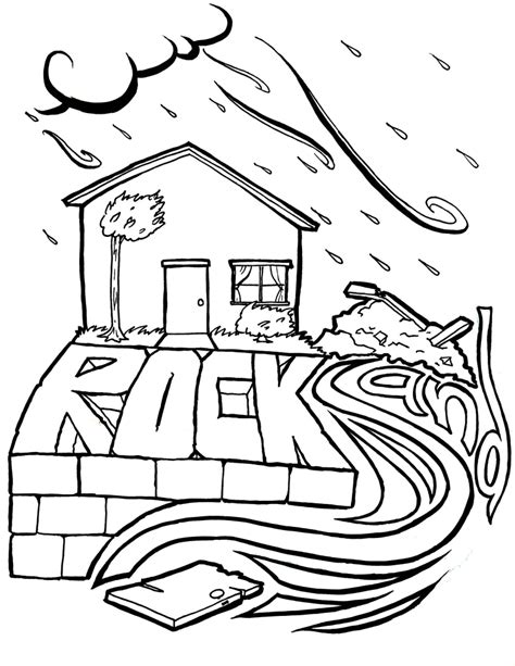 Wise and Foolish Builders Coloring Page – Children's Ministry Deals