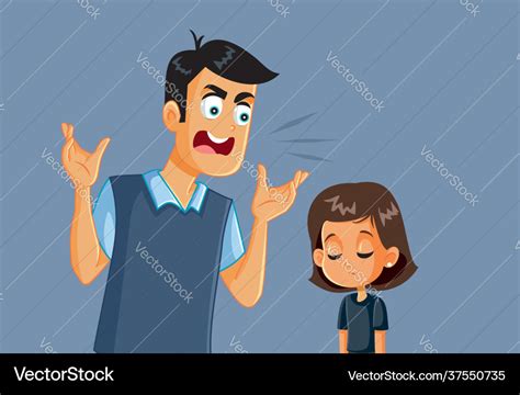 Angry Father Screaming At His Daughter Royalty Free Vector