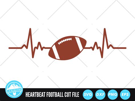 Football Heartbeat Line Svg Ecg Ekg Cut File Nurse Svg By Ld