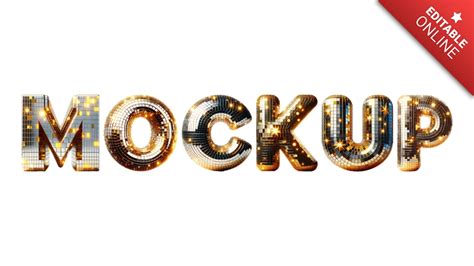 Mockup Disco Ball 3d Alphabet Font Generador De Efectos De Texto