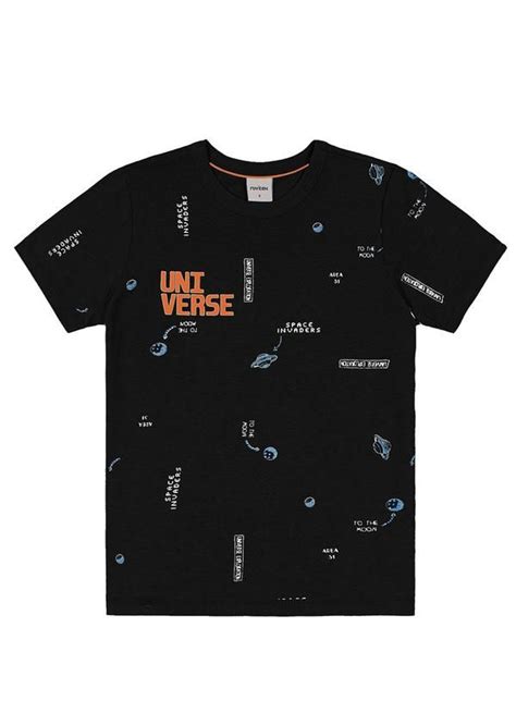 Camiseta Infantil Masculina Universe Preto