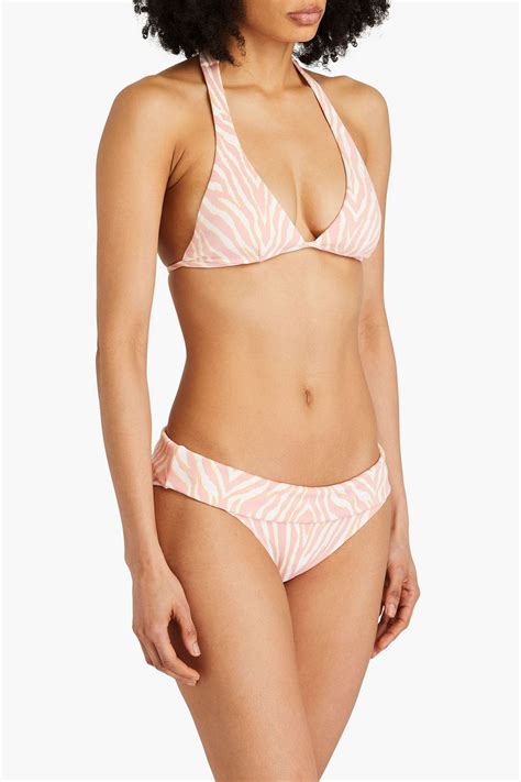 HEIDI KLEIN Palermo Zebra Print Stretch Jacquard Low Rise Bikini Briefs