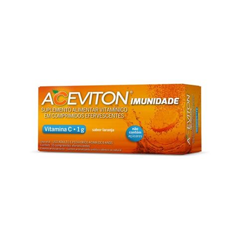 Aceviton Vitamina C 1g 10 Comprimidos Efervecentes Cimed Aceviton