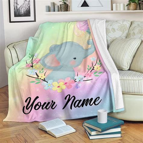 Personalized Elephant Blanket Custom Elephant Name Fleece - Etsy