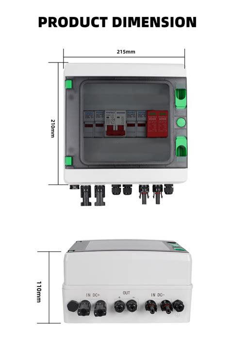 Solar Photovoltaic Pv Combiner Box Surge Lightning Protection 2 Input 1 Out 2 String Dc 600v