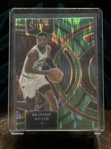 2023 24 Panini Select Brandon Miller Green Shock Prizm Premier Hornets