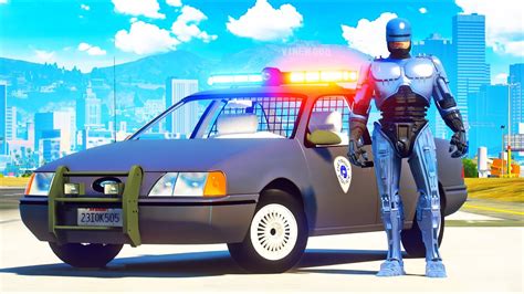 Robocop POLICE ROBOT Patrol In GTA 5 Police Mod YouTube