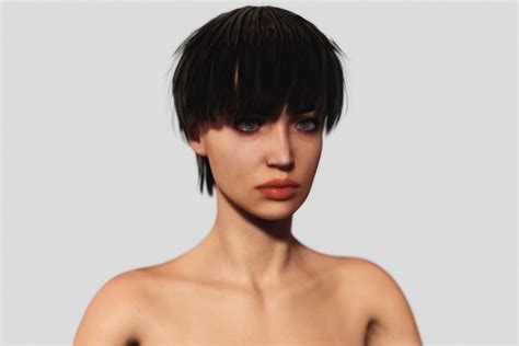 Naked Skinny Woman With Short Hair D Model Turbosquid