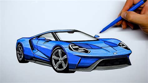 How To Draw A Car Ford Gt Coloring Youtube