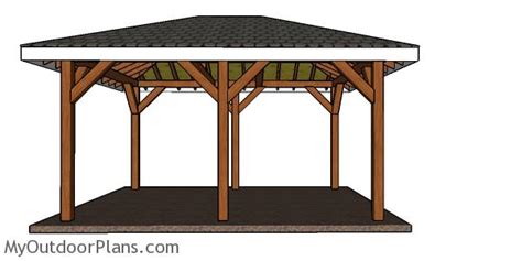 12x16 Hip Roof Pavilion Plans Myoutdoorplans Free Woodworking Plans