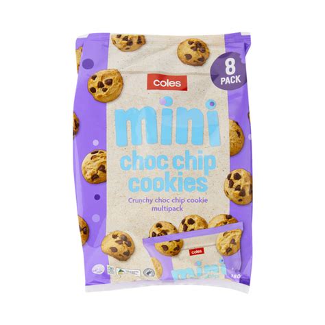 Buy Coles Multipack Mini Biscuits Choc Chip Cookies 8 Pack 180g Coles