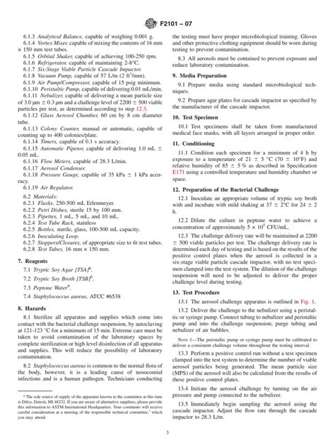 Astm F2101 07 Standard Test Method For Evaluating The Bacterial