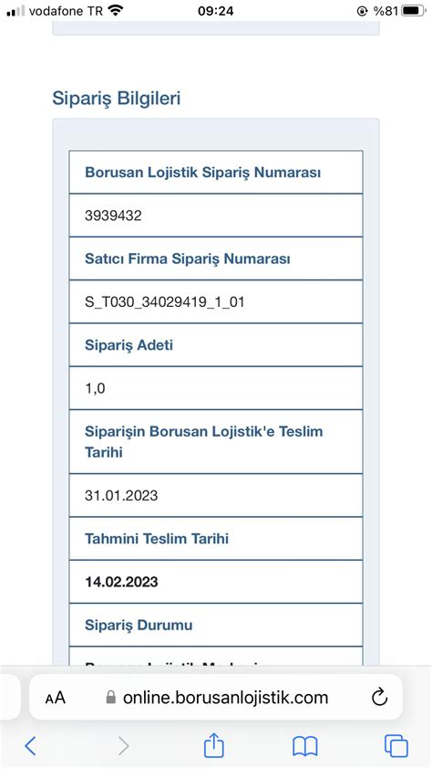 Borusan Lojistik R N Teslim Etmiyor Ikayetvar