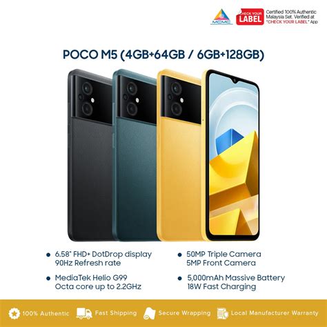 POCO M5 4GB 64GB 6GB 128GB Smartphone Original 1 Year Warranty By