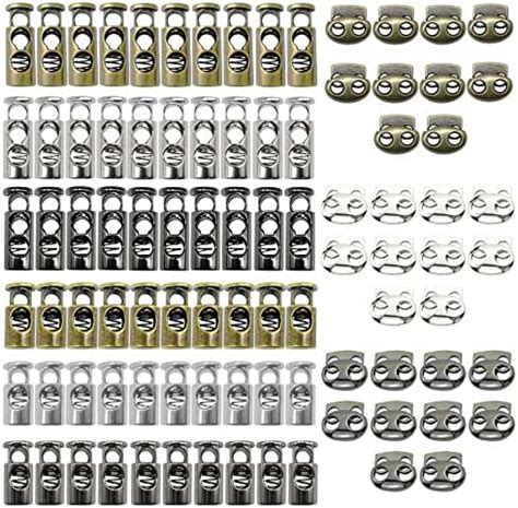 Woohome 90 Stück Kordelstopper Toggle Stopper Federschnurschlösser 3