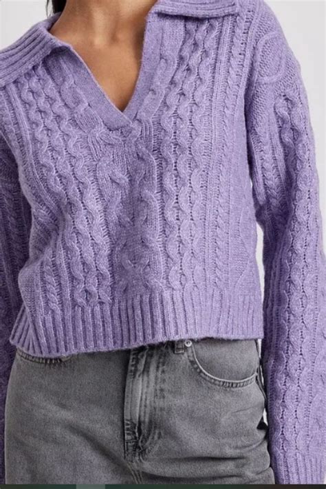 Укороченный свитер с воротником | Sweaters, Cable knit, Collar sweater