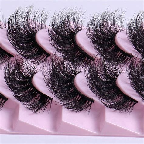 10 Pairs Fluffy Lashes Thick Eyelashes Strips Round Long Thick Fake