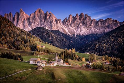 Santa Maddalena Val Di Funes Italy Howl At The Moon Landscape