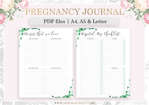 Pregnancy Journal Printable Pregnancy Planner Mommy To Be T