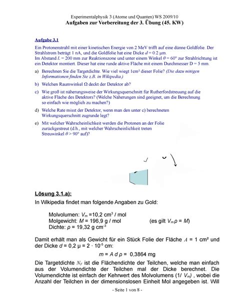 Übung 03 Musterlösung Experimentalphysik 3 Atome und Quanten WS