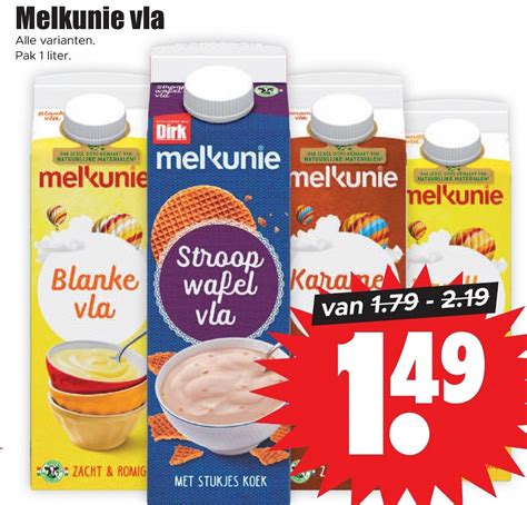 Melkunie Vla Alle Varianten 1liter Aanbieding Bij Dirk