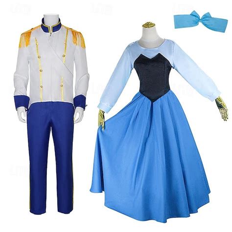 The Little Mermaid Ariel Princess Prince Eric Cosplay Costume Couples ...