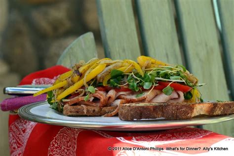 My Decadent Bohemian Mesquite Smoked Turkey Sandwich On Grilled Paesan With A Lotta Other Good