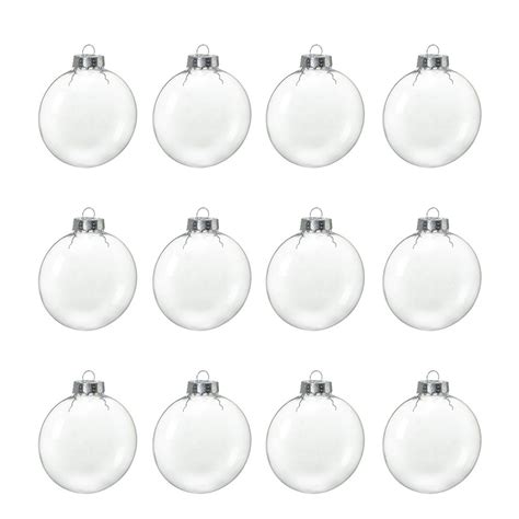 12 Pack Transparent Plastic Christmas Ornament Balls For Diy