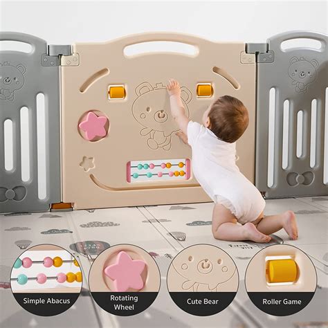 Buy New Foldable Baby Playpen Uanlauo Baby Fence With Gate No Gaps