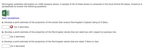 Solved Morningstar Publishes Information On Company Chegg