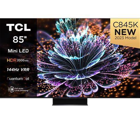 85" TCL 85C845K Smart 4K Ultra HD HDR Mini LED QLED TV with Google ...