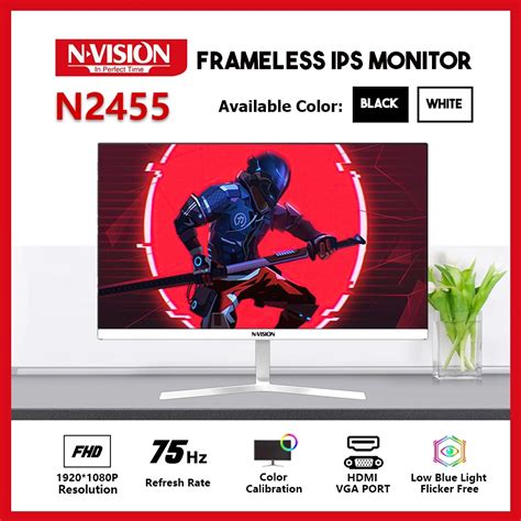 Nvision 24 N2455 Ips Monitor 75hz Frameless 1920 1080p Flat Fhd