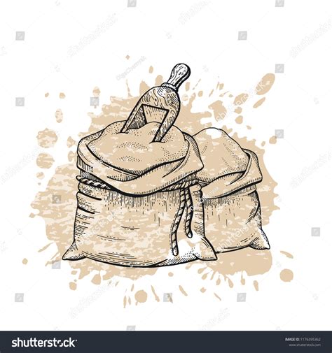 Vector Illustration Hand Draw Wheat Flour Stock Vector Royalty Free