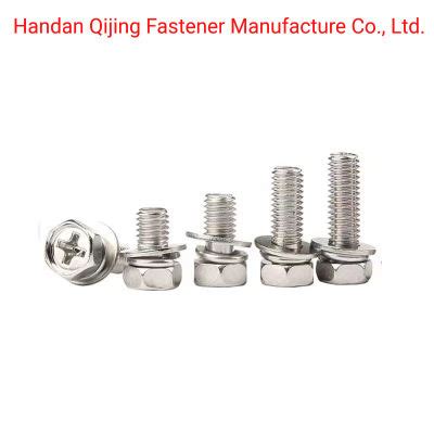 Cross Recessed Hex Head Combination Screw With Washer Steel Bolt