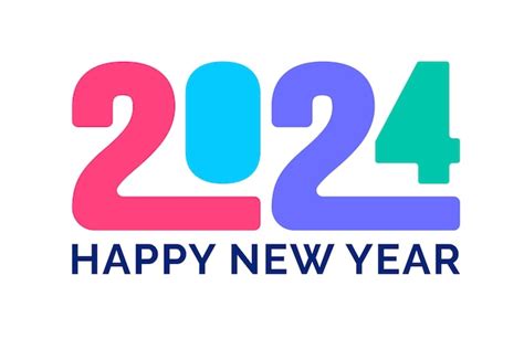 Premium Vector 2024 Happy New Year Colorful Text Logo Typography