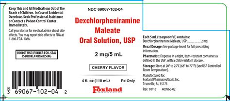 Dexchlorpheniramine Maleate Solution