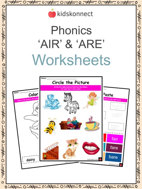 Phonics ‘air And ‘are Sound Worksheets And Activities Kidskonnect