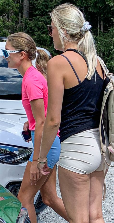 Two Hiking Girls With Killer Ass And Lovely Cameltoe Short Shorts