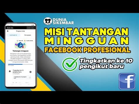 Cara Menyelesaikan Misi Tantangan Mingguan Facebook Profesional YouTube