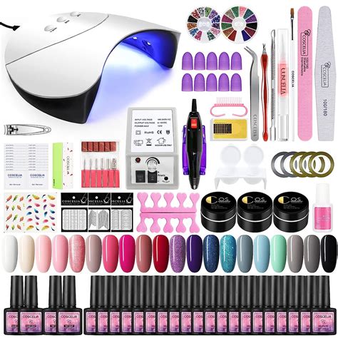 COSCELIA 3 Farben UV Gel Set Und 20 Farben Nail Gel Polish Set Mit 36W