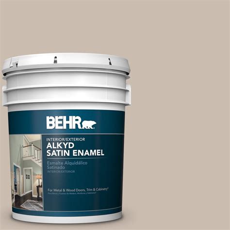 BEHR 5 Gal PPU5 13 Creamy Mushroom Satin Enamel Alkyd Interior