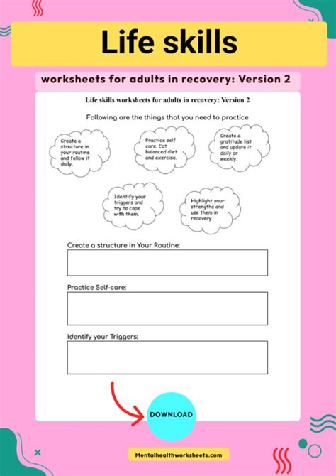 Life Skills Worksheets For Recovery