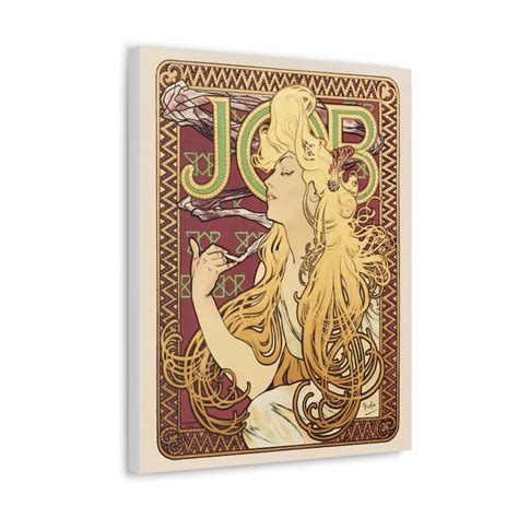 Alphonse Mucha Job Gallery Wrapped Canvas Art Print Art Nouveau