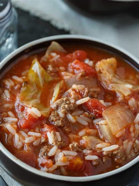 Comforting Slow Cooker Cabbage Roll Soup R Slowcooking