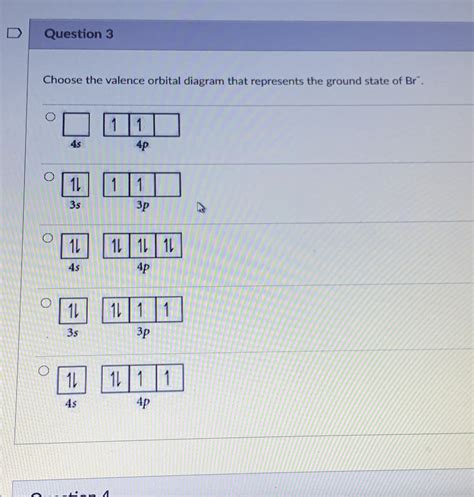 Solved D Question Choose The Valence Orbital Diagram That