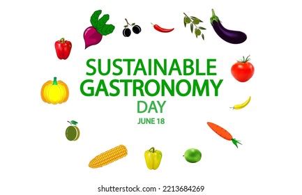 Sustainable Gastronomy Day Vegetables Vector Art Stock Vector Royalty