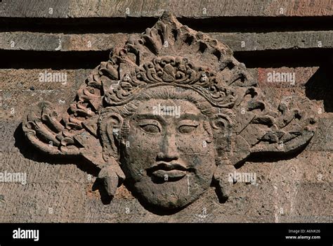 Detail Of Balinese Stone Carving Ubud Bali Indonesia Possibly Rice