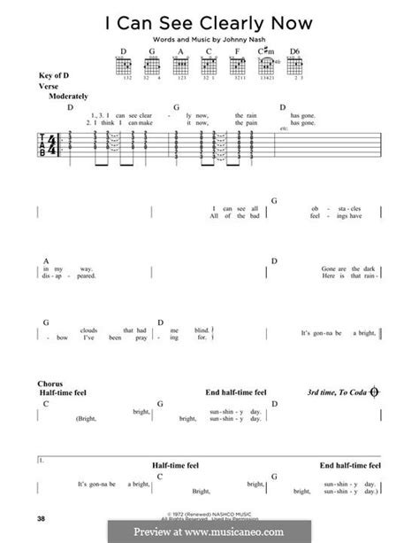 I Can See Clearly Now By J Nash Sheet Music On Musicaneo