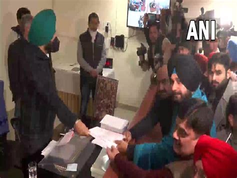 Punjab Polls 2022 Navjot Singh Sidhu Files Nomination Papers From