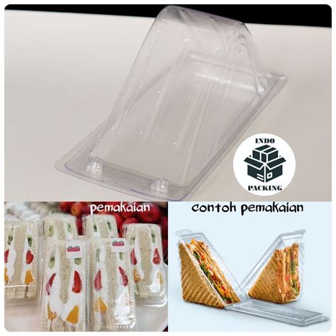 Jual Isi 10 Mika Sandwich Segitiga Tray Roti Tawar Plastik